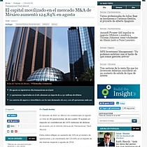 El capital movilizado en el mercado M&A de Mxico aument 124,84% en agosto